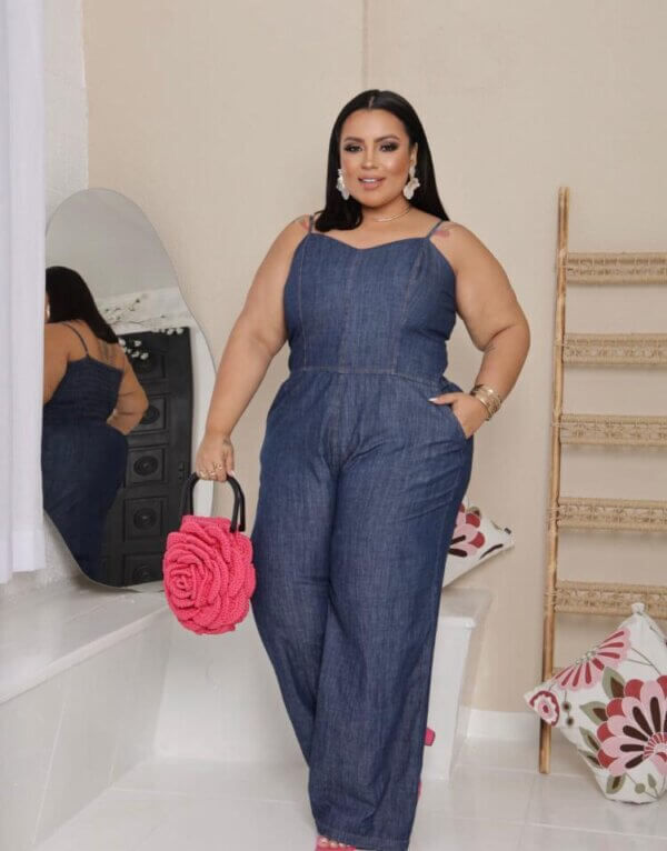 Macacão Jeans Tamanho G3